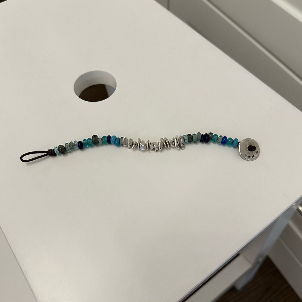 UNO de 50 Silver and Blue Beaded Bracelet - Picture 2 of 5